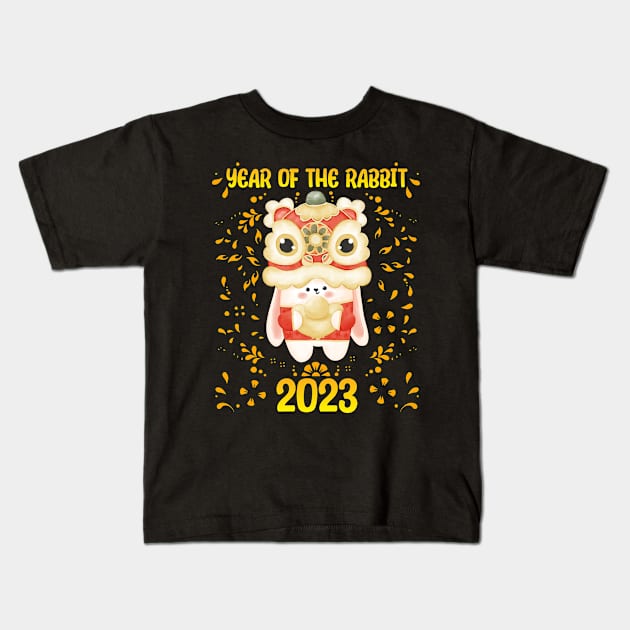 Good Luck Zodiac Happy Chinese New Year of the Rabbit 2023 Kids T-Shirt by star trek fanart and more